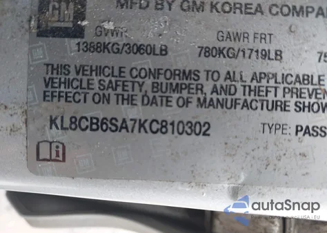 2019 Chevrolet Spark Ls Cvt from USA, damaged, VIN KL8CB6SA7KC810302